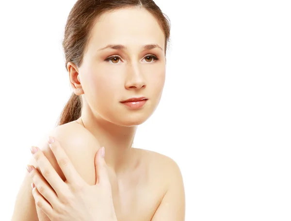 Closeup of a young woman's face — Stock Photo, Image