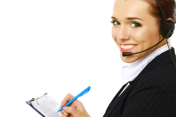 A friendly customer service girl — Stock Photo, Image