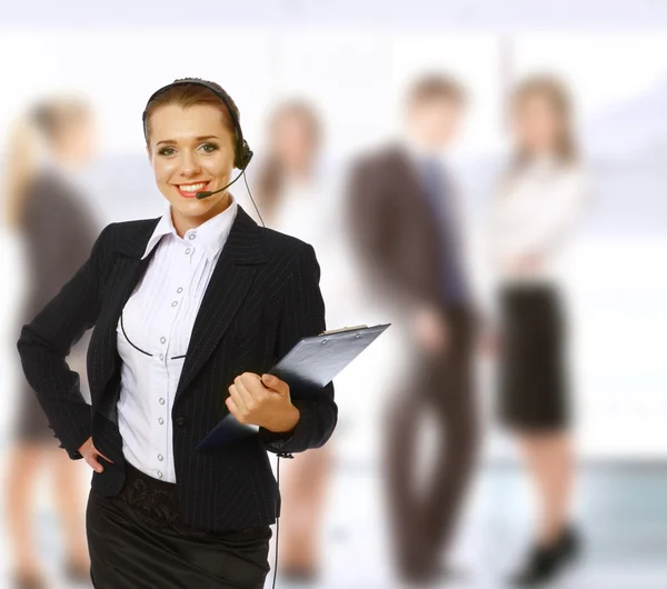 A friendly customer service girl — Stock Photo, Image