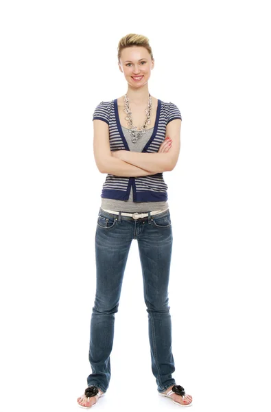 A full-length portrait of a young girl — Stock Photo, Image