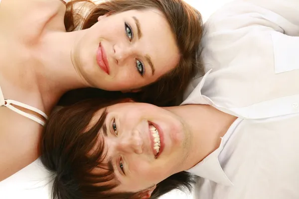 Retrato de belleza joven pareja de amor — Foto de Stock