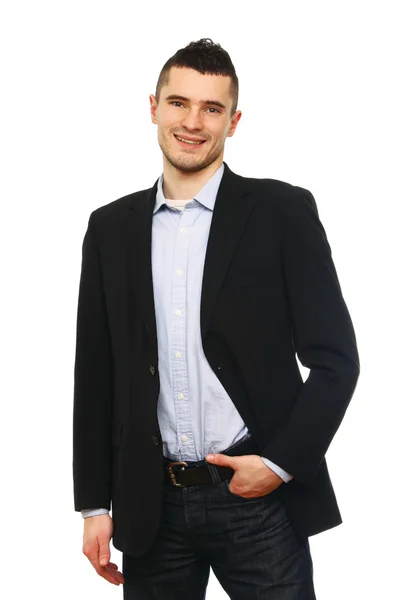 Portrait of a successful businessman on white — Stock Photo, Image