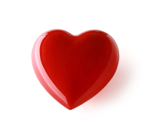 Um coração vermelho isolado — Fotografia de Stock