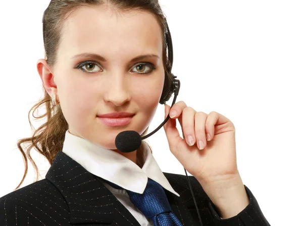 Ett porträtt av ett call centre anställd — Stockfoto