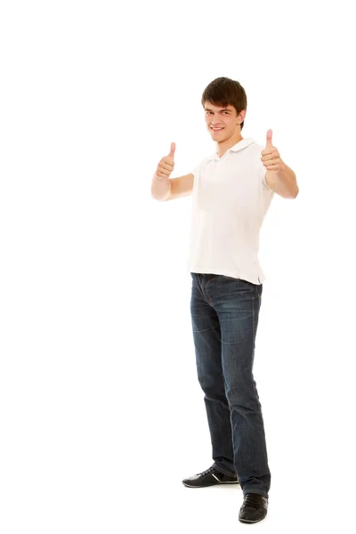 Young handsome guy showing ok — Stock Photo, Image