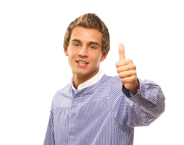A young handsome guy showing ok — Stock Photo, Image