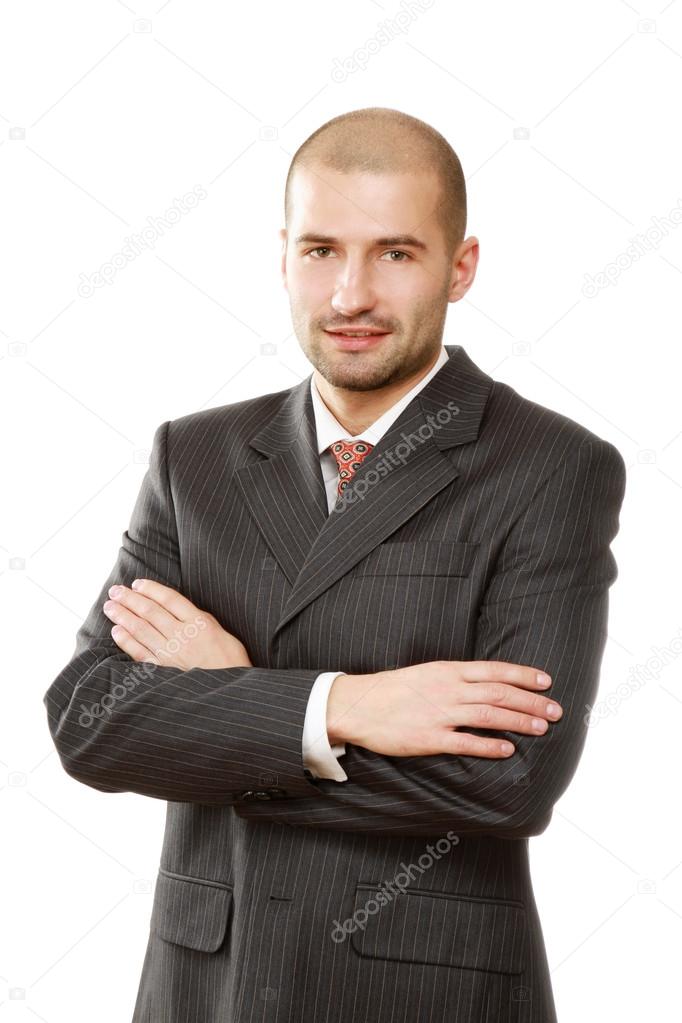 Portrait of a successful businessman on white