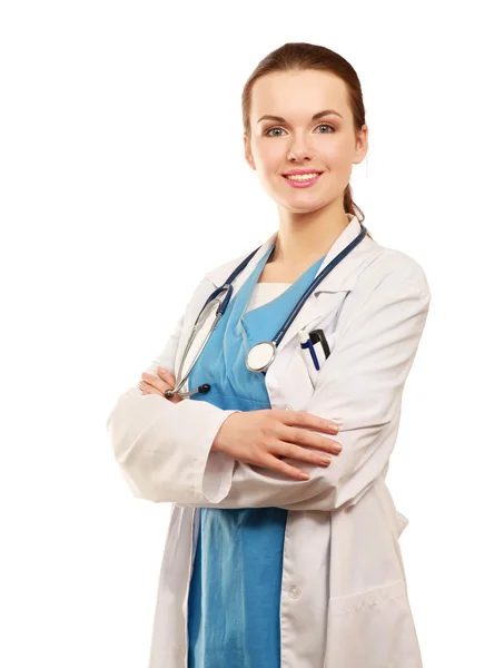 Young nurse standing with folded arms — Stock Photo, Image