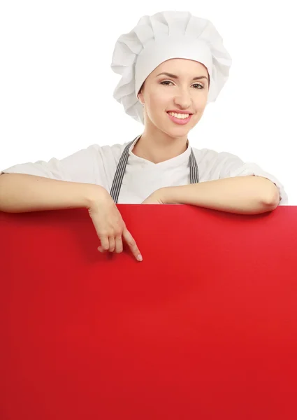 Happy woman cook or baker — Stock Photo, Image