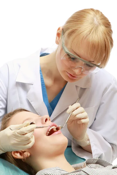 No dentista, de perto. — Fotografia de Stock