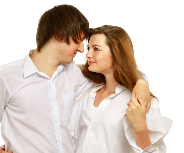 Casal feliz olhando um para o outro — Fotografia de Stock