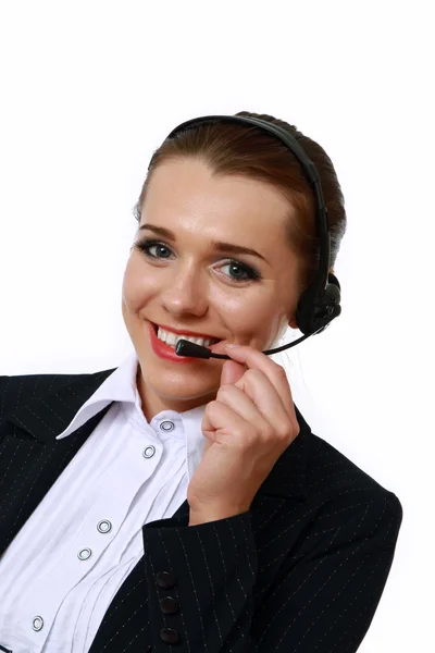 Happy customer service operator — Stock Photo, Image