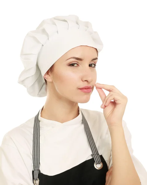Attraktiva cook kvinna — Stockfoto