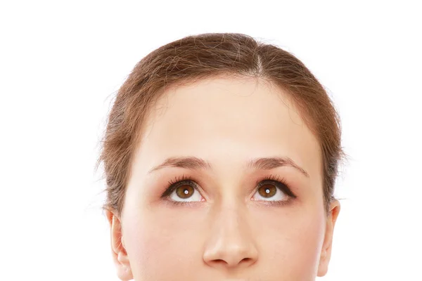 Girl's eyes looking up — Stock Photo, Image