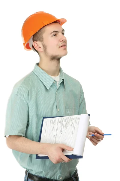 Un joven trabajador de la construcción —  Fotos de Stock