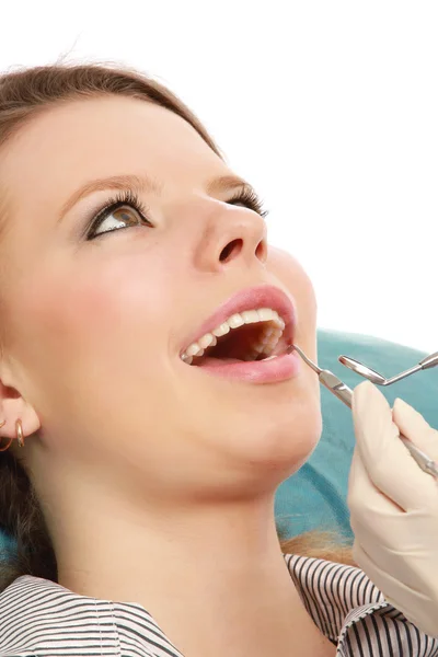 Mujer en el dentista — Foto de Stock