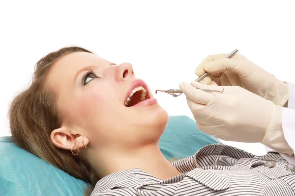 Жінка у стоматолога — стокове фото