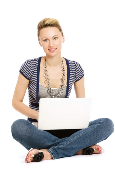A young woman with a laptop Stock Picture