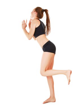 pratik yoga siyah genç kadın