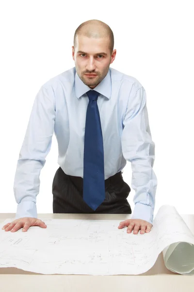 A young office worker with a draft — Stock Photo, Image
