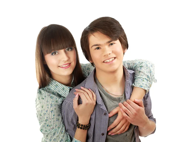 Portrait of young happy smiling couple — Stock Photo, Image