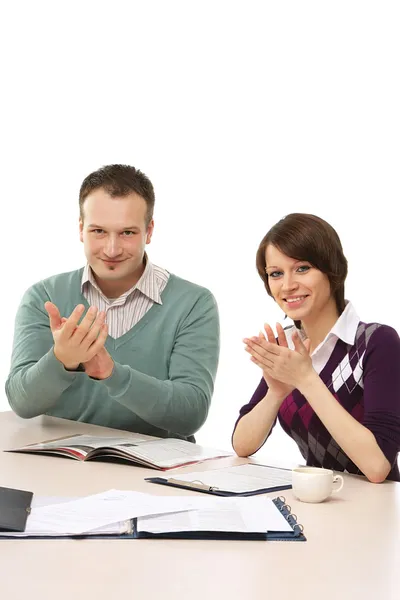 At the meeting — Stock Photo, Image