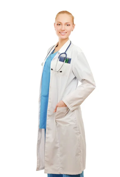 Smiling medical doctor woman Stock Image