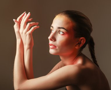 güzel parlak dudak makyaj