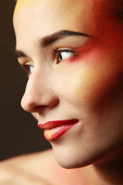 Bellissimo trucco di labbra luminose — Foto Stock