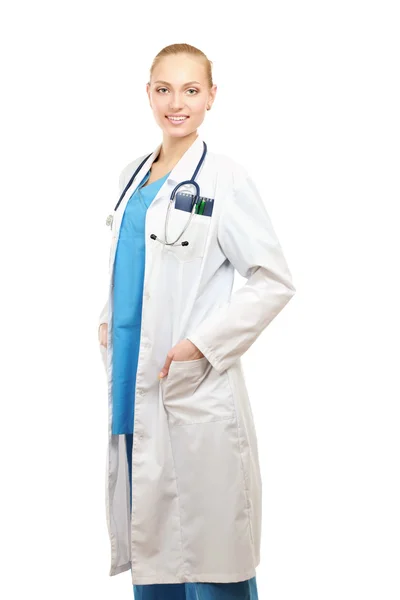 Medical doctor woman with stethoscope — Stock Photo, Image