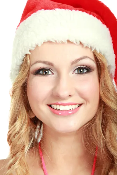 Woman in santa hat — Stock Photo, Image