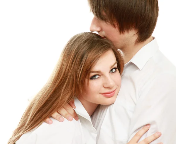 Portrait of happy young couple isolated — Stock Photo, Image