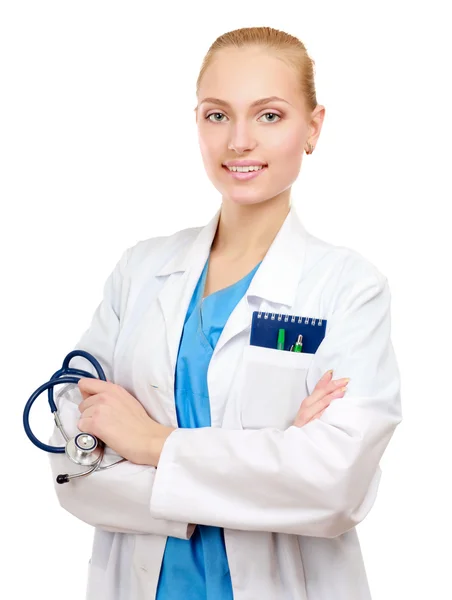 Läkare kvinna med stetoskop — Stockfoto