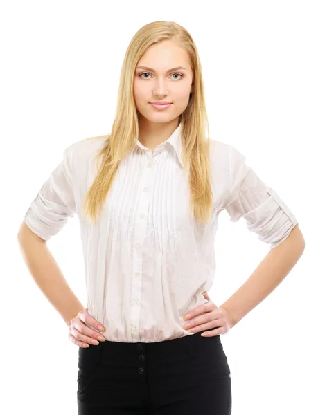 A portrait of a smiling young woman — Stock Photo, Image