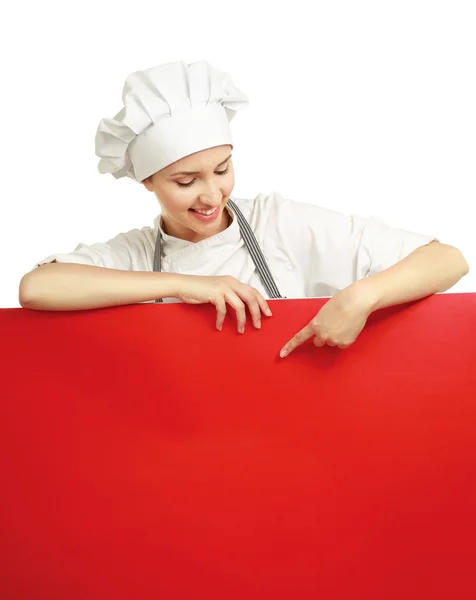 Mutlu kadın aşçı veya baker — Stok fotoğraf