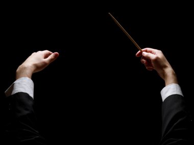 Concert conductorwith a baton clipart