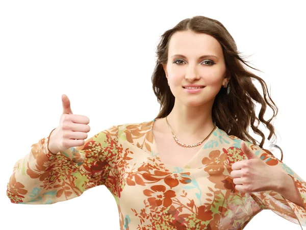 A young woman showing ok — Stock Photo, Image