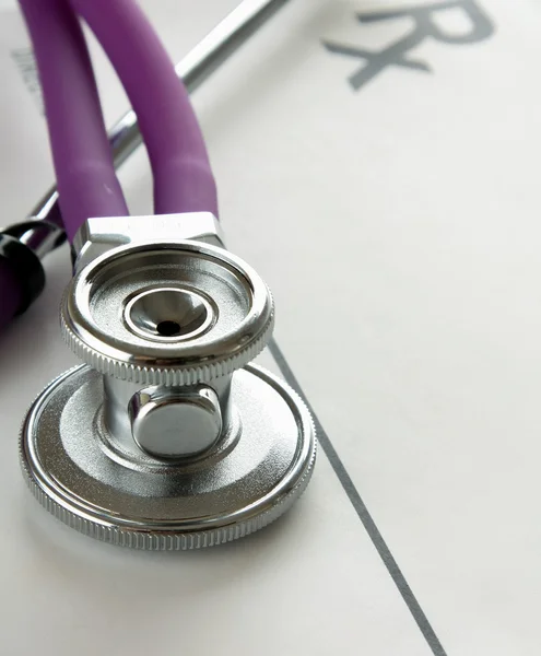 Stethoscope on prescription form — Stock Photo, Image