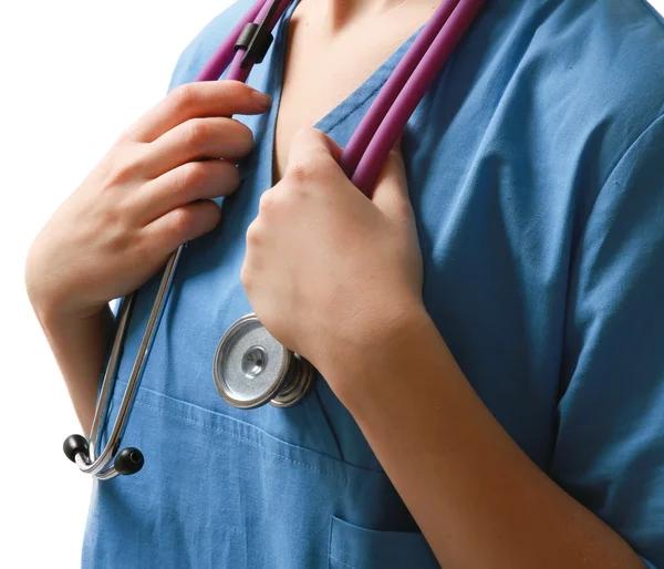 Médecin femme avec stéthoscope — Photo