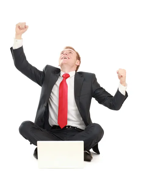 Businessman working on laptop — Stock Photo, Image