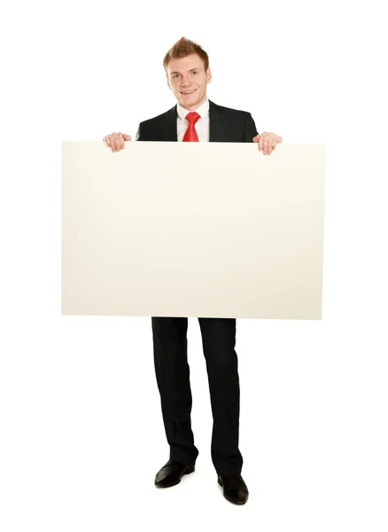 A business man with an empty blank Stock Image