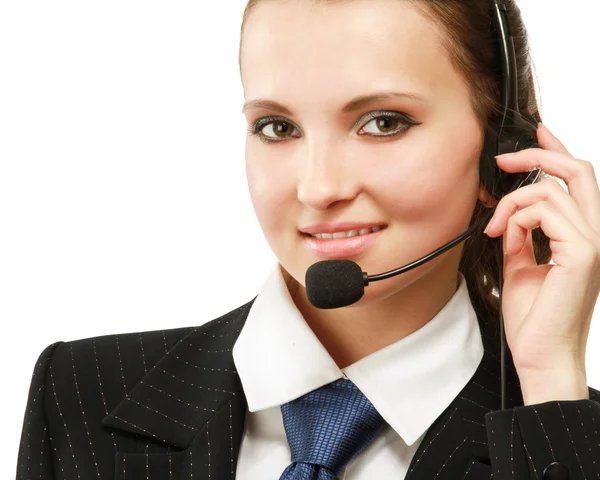 Woman with headset — Stock Photo, Image