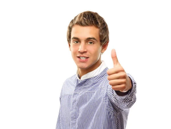 A young handsome guy showing ok — Stock Photo, Image