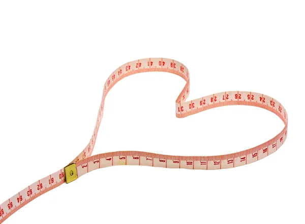 A measuring tape shaping a heart — Stock Photo, Image