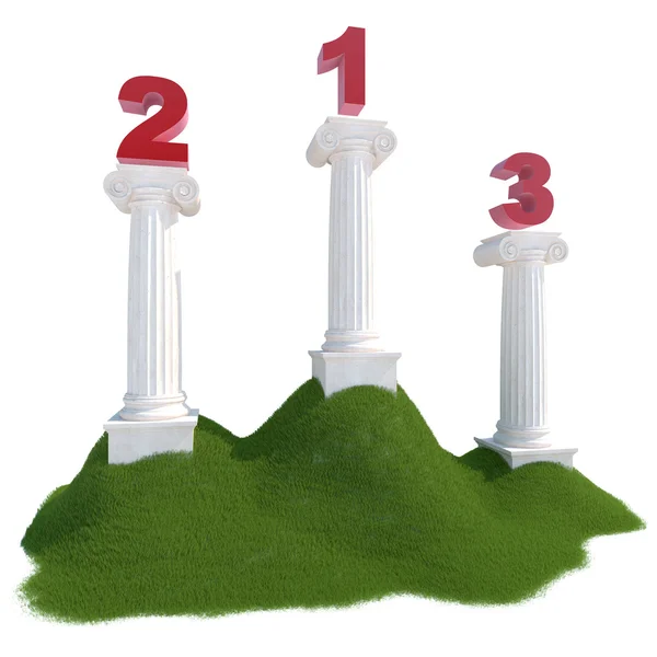 Podium with red numbers — Stock Photo, Image