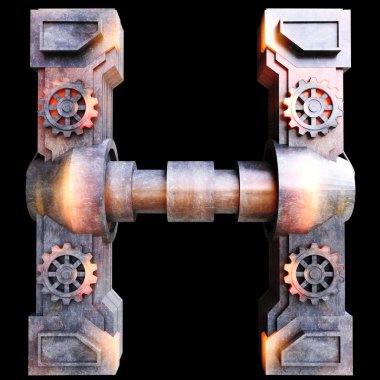 demir yapılan mekanik alfabesi.