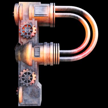 demir yapılan mekanik alfabesi.