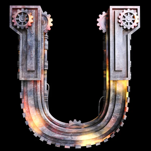 Alfabeto mecânico feito de ferro . — Fotografia de Stock