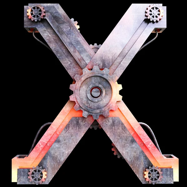 Alfabet mechaniczne wykonane z żeliwa. — Zdjęcie stockowe