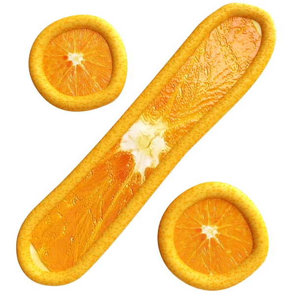 Orange frukt alfabetet på vit bakgrund. — Stockfoto